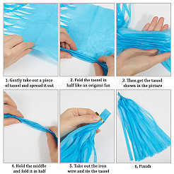 Гирлянда из кисточек из папиросной бумаги&nbsp;AJEW-WH20006-110B