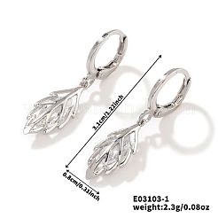 Schicke Mini-Blatt-Creolen aus Messing&nbsp;KE0855-1