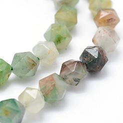 Натуральные хризопразные бисерные пряди G-F523-34-6mm