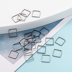 スクエア真鍮製フレームコネクター  ガンメタ色  8x8x1mm&nbsp;EC0308mm-B