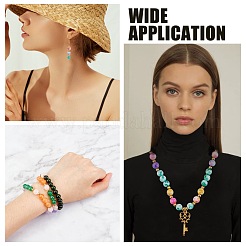 200 шт. набор для самостоятельного изготовления браслета из натуральных и окрашенных бусин из океанического белого нефрита&nbsp;DIY-SC0014-78