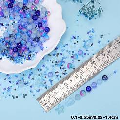 ガラスビーズ  ラウンド＆ヒトデ＆フィッシュ＆ロンデル  混合スタイル  藤紫色  2.5~14x2.5~13.5x2~8.5mm  穴：1~1.4mm  約200~300個/袋  2袋/箱&nbsp;GLAA-SZ0001-94J