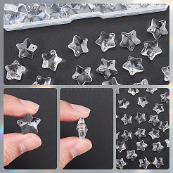 80 pieza de dijes de conector de vidrio facetado transparente&nbsp;GLAA-SP0001-88F-01