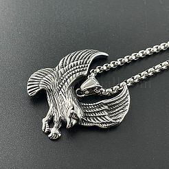 Винтажные мужские ожерелья с подвеской в виде орла из нержавеющей стали 304 KB7444