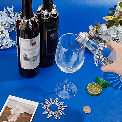 4 шт. стеклянные стразы цепочки для чашек подвески для бокалов вина HJEW-OC00241