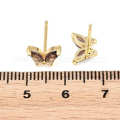 Boucles d'oreilles en laiton avec micro pavé de zircons cubiques pour femmes&nbsp;KK-A305-06G