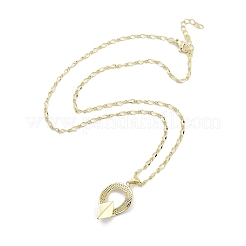 Ожерелья с подвесками из латуни с прозрачным кубическим цирконием NJEW-B101-03G-03