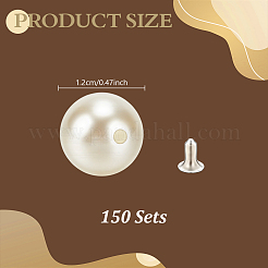 150 jeu de boutons en plastique imitation nacre&nbsp;KY-GA0001-46A