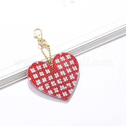 Kits de peinture au diamant porte-clés coeur diy&nbsp;DIAM-PW0001-163