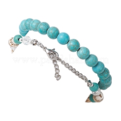 Bracelets extensibles en turquoise synthétique&nbsp;BJEW-JB10091-02