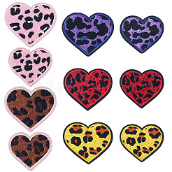 10 toppa da cucire/stirare in 10 stili di poliestere con stampa leopardata ricamata&nbsp;PATC-TA0001-59