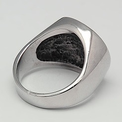 変色しにくいユニークなメンズ幅広304ステンレススチールリング  五芒星  ステンレス鋼色  18mm&nbsp;RJEW-F006-032-18mm