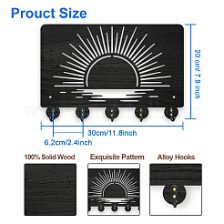 Настенные вешалки из дерева и железа HJEW-WH0055-228
