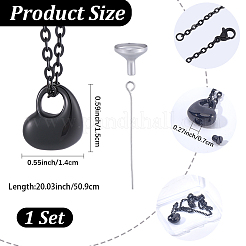 1 pezzo di collana per ceneri con ciondolo a forma di cuore in acciaio inossidabile 304&nbsp;NJEW-CN0001-20EB