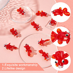 10шт ручной работы бусины лэмпворк&nbsp;LAMP-GO0001-18