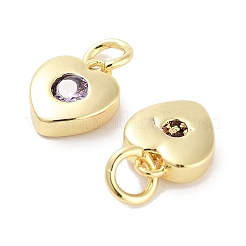 Breloques en laiton avec zircone cubique de micro pave&nbsp;KK-C051-07G-01