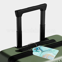 合成皮革の荷物タグ  鉄製の留め具とカード付き  旅行IDラベル  スーツケース名札  長方形  ターコイズ  129x70x3mm&nbsp;AJEW-WH0678-88A