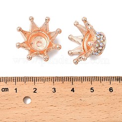 Бусины из сплава со стразами в форме короны FIND-NH0001-19RG