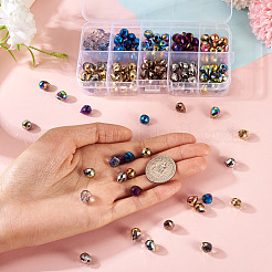 150шт 10 цвета гальванические стеклянные бусины EGLA-TA0013-02