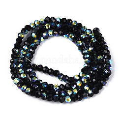 Нити из прозрачных стеклянных бусин-ронделей с цветным покрытием ab&nbsp;EGLA-T029-2mm-10B