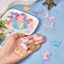 40 шт. 20 стиля Корона/звезда/сердце/бантик пластиковые кабошоны KY-TA0001-27