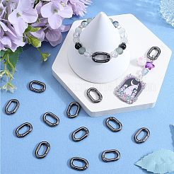 亜鉛合金スプリングゲートリング30個  オーバル  ガンメタ色  21x14x4mm&nbsp;FIND-SC0010-83C