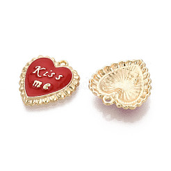 Подвески из сплава с эмалью ко дню святого валентина&nbsp;ENAM-T024-16A-G
