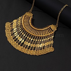 Женские массивные ожерелья-нагрудники из цинкового сплава в тибетском стиле с кисточками и монетами FS-WGCC506-01