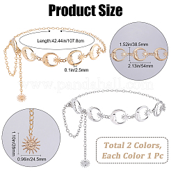 2 шт. 2-х цветные цепные ремни из сплава&nbsp;AJEW-GF0009-21A