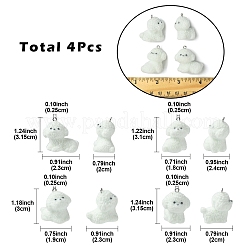 4стиль 4 шт. подвески в виде милых щенков из флокированной смолы&nbsp;RESI-YW0003-43A