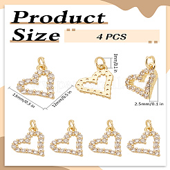 4 шт. Покрытие стойки латунь микропаве прозрачные подвески из кубического циркония&nbsp;KK-LP0001-91