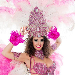 Украшение на манжеты одежды с отделкой из перьев петуха&nbsp;AJEW-WH0696-197C