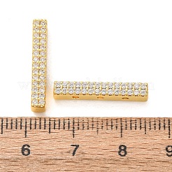 Rechteckige Abstandshalter aus Messing mit Mikropavé-Fassung und klaren Zirkonia&nbsp;CU-H003-02G