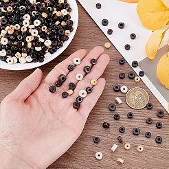 2400 шт. 6-х цветные бусины из натурального дерева&nbsp;WOOD-PH0003-29