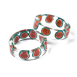 Transparenter Harz-Frucht-Fingerring für Frauen&nbsp;X1-RJEW-T022-030