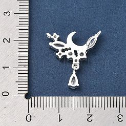 Латунные микропаве прозрачные подвески с фианитом&nbsp;KK-C168-08S