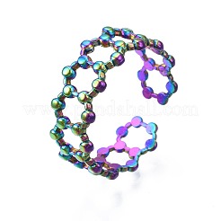 Шестигранное манжетное кольцо из нержавеющей стали 304&nbsp;RJEW-N038-082