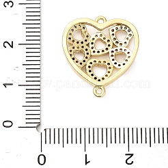 Подвески в форме сердца из латуни с микро-паве и прозрачным кубическим цирконием&nbsp;KK-L229-054G