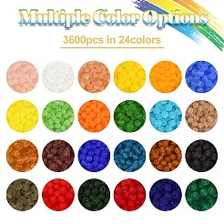3600шт 24 цвета прозрачные стеклянные бусины нити EGLA-YW0003-13