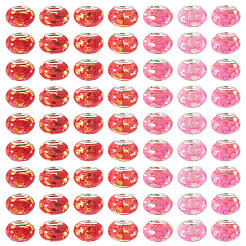 70 шт. 7-х цветные прозрачные бусины из смолы в форме ронделла европейские&nbsp;RESI-TA0004-82