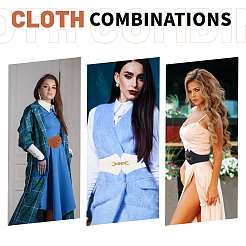 3 шт. 3-х цветные эластичные корсетные ремни из искусственной кожи AJEW-GL0002-23