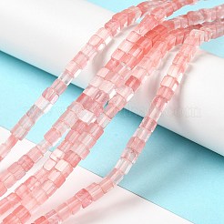 Вишневого кварца стеклянные бусы пряди G-A128-C28-A