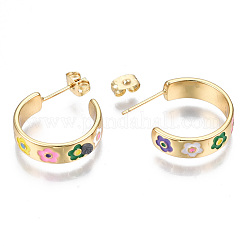 Серьги-гвоздики из латуни EJEW-T014-07G-NF