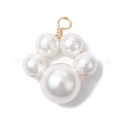 3 шт. подвески из ракушек и жемчуга в медной проволоке двух размеров PALLOY-JF02984