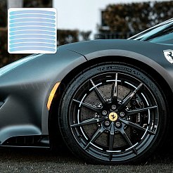 Пластиковые лазерные светоотражающие наклейки на обод колеса автомобиля&nbsp;AJEW-WH20033-099D