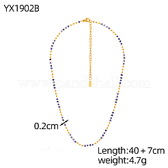 Colliers à maillons en acier inoxydable 304 et verre pour femmes&nbsp;STAS-OY015-56G