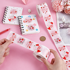 Плоские круглые с наклейками в форме клубники рулон&nbsp;STIC-WH0012-14B