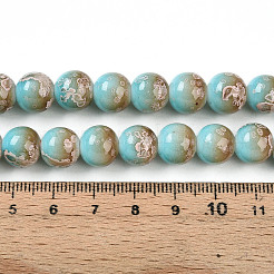 Выпечка окрашенные стеклянные бусины пряди&nbsp;DGLA-N008-10mm-05