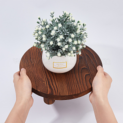 Soucoupe à plantes ronde en bois&nbsp;AJEW-WH0473-07B