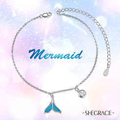 Браслеты на ногу из стерлингового серебра с родиевым покрытием JA136A